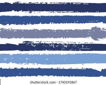 Horizontal ink lines paint stripes seamless vector summer pattern. Painted horizontal dry brush strokes stripy texture. Hand drawn paint strokes cute paintbrush lines horizontal background vector.