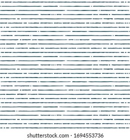 Horizontal ink lines seamless pattern. Irregular hand drawn stripes.