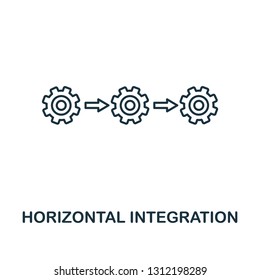 Horizontal Integration icon. Thin line style industry 4.0 icons collection. UI and UX. Pixel perfect horizontal integration icon for web design, apps, software usage