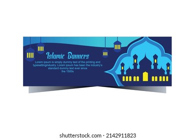 horizontale islamische Bannervorlage, Banner für Rmadan, eid al fitr, eid al adha,