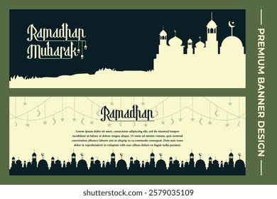Horizontal Islamic Ramadan Banner Design.