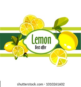 
Horizontal label with lemon.