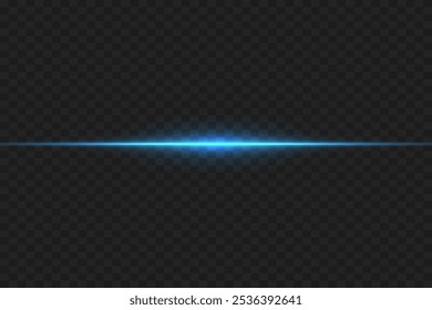 Efeito de linha laser horizontal. Em um fundo transparente.