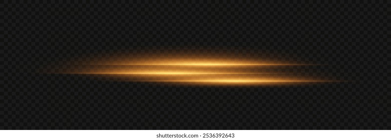 Horizontal laser line effect. On a transparent background.