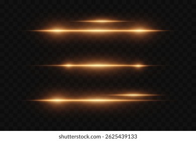 Efeitos de luz da linha laser horizontal. Em fundo transparente.