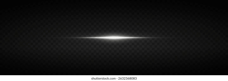 Horizontal laser line light effects. On transparent background.