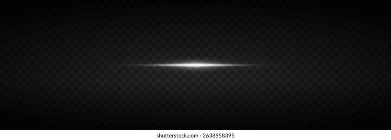 Horizontal laser line light effects. On transparent background.