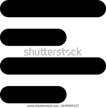 Horizontal Left Align Modern Black Icon Design
