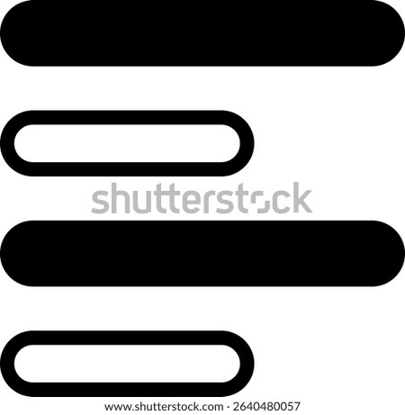 Horizontal Left Align Semi Solid Icon Design