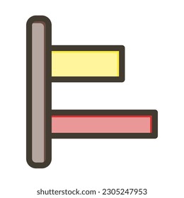 Horizontal Left Align Thick Line Filled Colors For Personal And Commercial Use.
