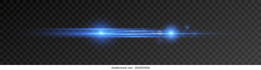 Horizontal Lens Flares Pack. Laser Beams, Horizontal Light Rays.Beautiful Light Flares. PNG. Vector Illustration