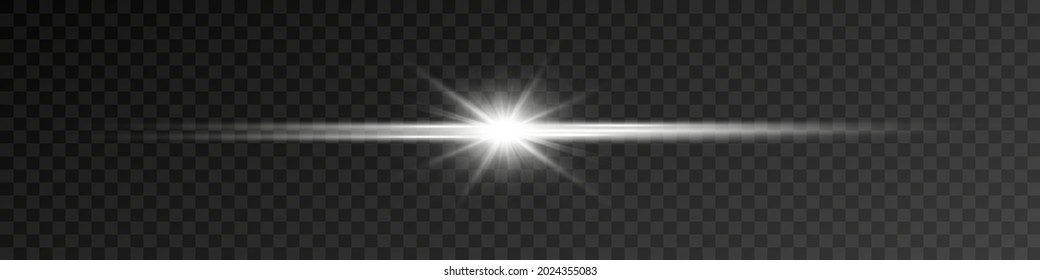 Horizontal Lens Flares Pack. Laser Beams, Horizontal Light Rays.Beautiful Light Flares. PNG. Vector Illustration