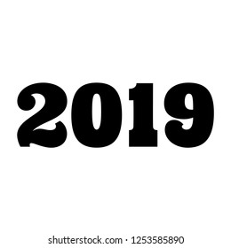 horizontal lettering 2019 drawn in the style of American wooden typefaces for t-shirts, postcards, covers and posters