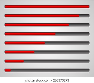 Horizontal level indicators / progress or loading bars