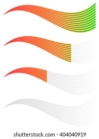 Horizontal level, progress, completion indicators. Steps, phases, stages, comparison bar elements. Loading, progress bars with wavy distortion.