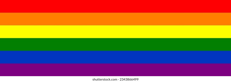 horizontal LGBT colorful flag for pattern and background.