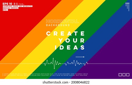 Horizontal LGBT flag rainbow background