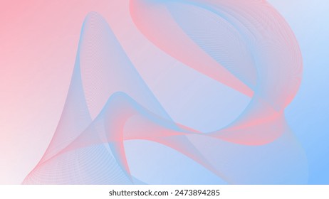 Horizontal Light Abstract Background with Dynamic Waves and Modern Purple Blue Gradient