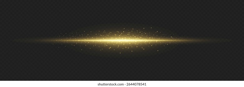 Efeito de luz horizontal. Em um fundo transparente.