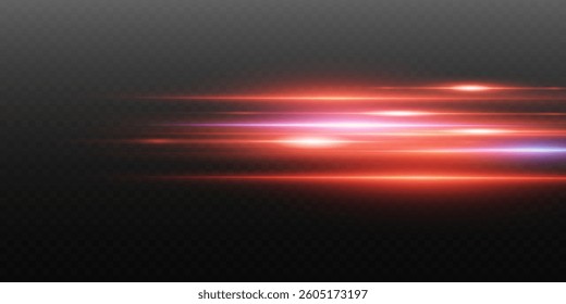 Horizontal light effect of red lines of light.