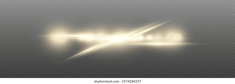 Horizontal light effects and glare, laser lines.