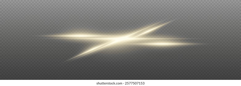 Horizontal light effects and glare, laser lines.