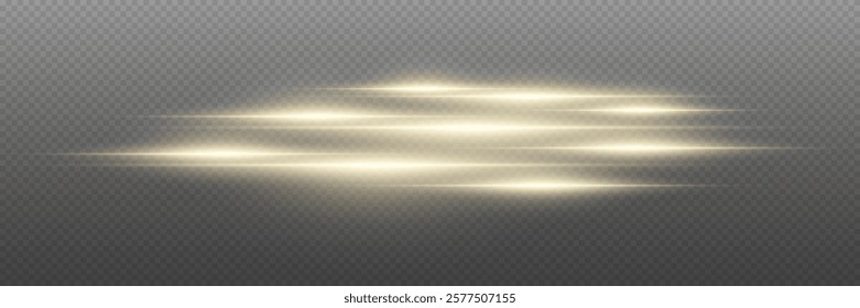 Horizontal light effects and glare, laser lines.