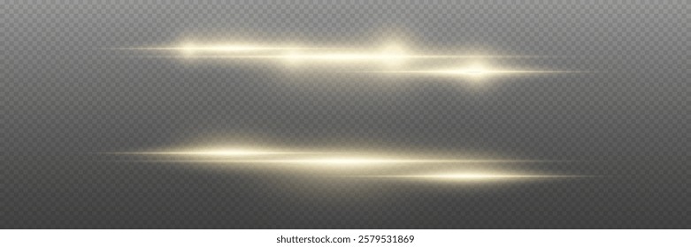 Horizontal light effects and glare, laser lines.