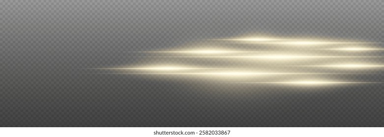 Horizontal light effects and glare, laser lines.