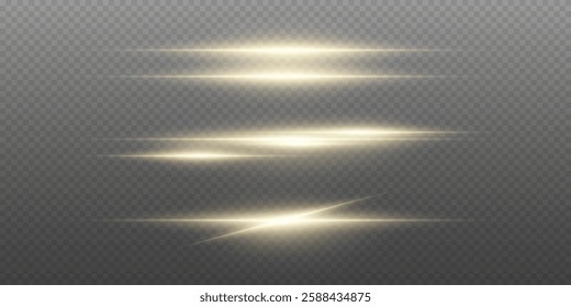 Horizontal light effects and glare, laser lines.