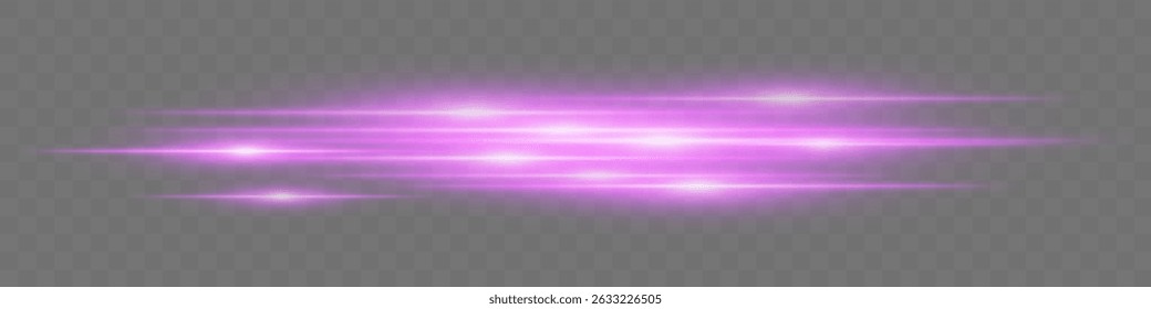 Horizontale Lichtstreifen. Dünne leuchtende Linien, weiße Beleuchtung, futuristische Lichteffekte, abstraktes Design, minimaler Glanz, dekorative Elemente, glatte Farbverläufe, modernes Bildmaterial
