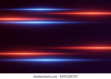 Horizontal lighting effects and flash of light.