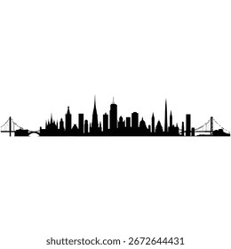 Un Horizontal dibujo de líneas de varios horizontes de ciudades del mundo.