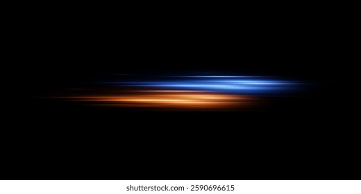 Horizontal line effect, light speed and sparkle shine.