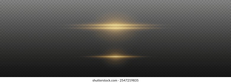 Efecto de línea Horizontal, haz de luz de neón. Sobre un fondo transparente.