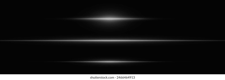 Horizontal line. Glowing light of laser beam.	
