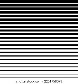 Horizontal line half tone pattern. From thick line to thin. Parallel stripe. Black streak on white background. Gradation raster stripes. Vector illustration