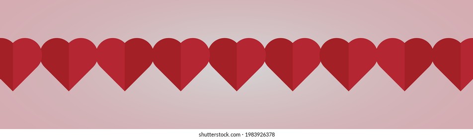 
Horizontal line with paper hearts - 
Valentine hearts with pink background