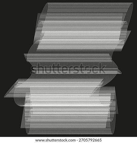 Horizontal line pattern. Abstract stripe design. Repetitive layering Vector. Dark background shape.