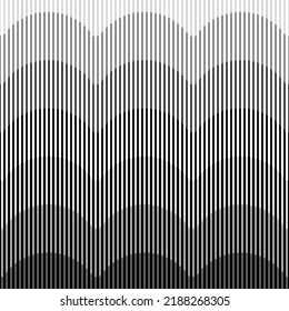 Horizontal line pattern. From thin line to thick. Parallel stripe. Black streak on white background. Straight fading gradation. Abstract geometric patern. Repeat faded halftone dynamic stripes. Vector