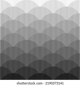 Horizontal line pattern. From thin line to thick. Parallel stripe. Black streak on white background. Straight fading gradation. Abstract geometric patern. Repeated faded halftone dynamic stripes. Vect