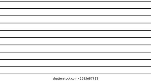 Horizontal line pattern. From thin line to thick. Parallel stripe. Black streak on white background. Straight gradation stripes. Abstract geometric patern.