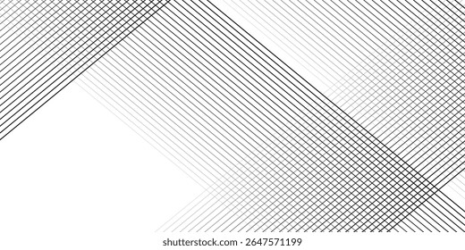 Padrão de linha horizontal. Da linha fina à espessa. Faixa paralela. Listra preta sobre fundo branco. Listras de gradação reta. Padrão geométrico abstrato.	