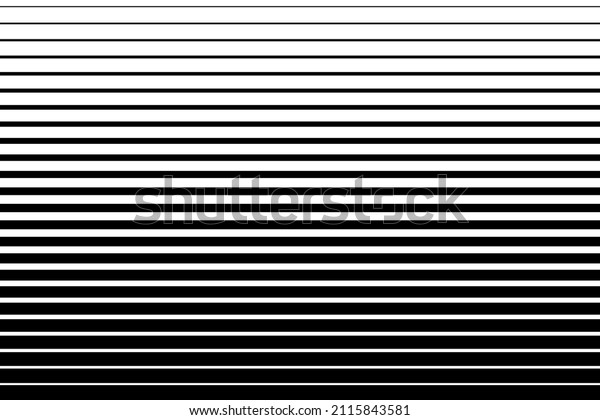 Horizontal line pattern. From thin line to\
thick. Parallel stripe. Black streak on white background. Straight\
gradation stripes. Abstract geometric patern. Faded dynamic\
backdrop. Vector\
illustration