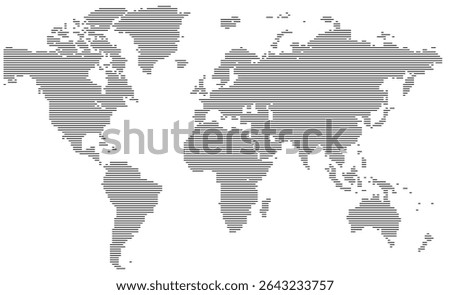 Horizontal line shape world map concept