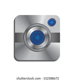 horizontal line silver lens camera user interface icon