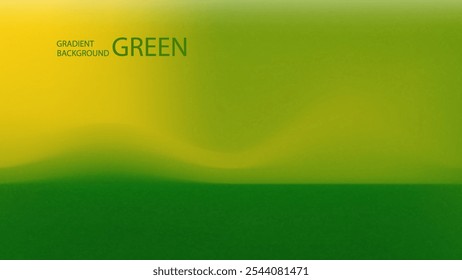 Horizontal Line and Wave. Abstract Green Gradient Background. Grainy texture. Design for Template, Social Media, Trendy, Vintage, Brochure, Banner