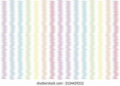 Horizontal lines, colorful abstract patterns seamless, vertically arranged rows stripes zigzag. Freeform quad pattern, pastel rainbow geometric for fabric fun design, textiles t-shirts, etc. Vector