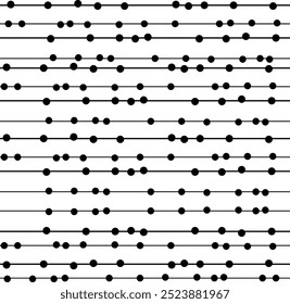 Las líneas Horizontales cruzan muchos puntos y parecen alambres con Paquetes.