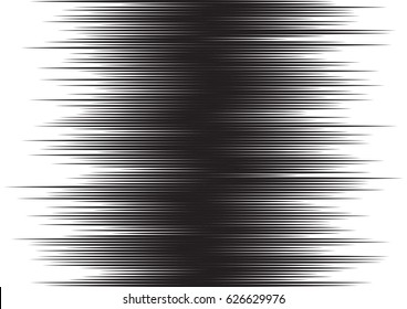 Horizontal lines as a digital sound waves imitation for comic book illustrations. Black and white vector background